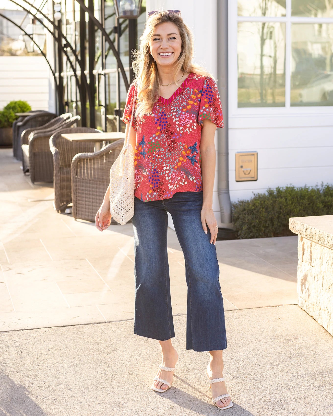 Mixed Print Floral Top in Mixed Floral