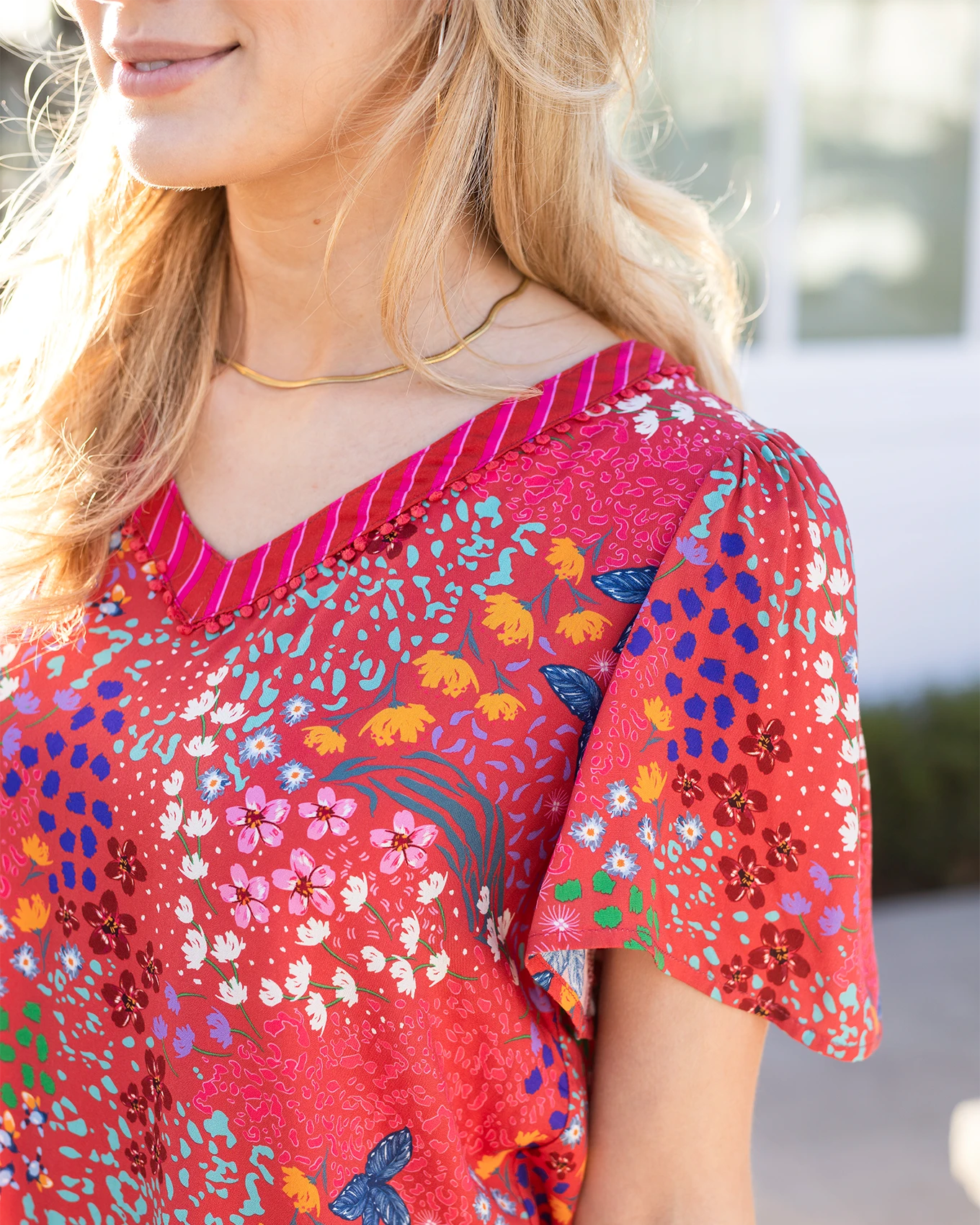 Mixed Print Floral Top in Mixed Floral